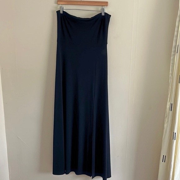 BANANA REPUBLIC maxi tube dress in black with front slit formal cocktail party - Picture 2 of 6